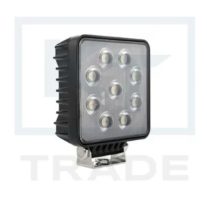 36W(3600Lm) 12-24V 36LED darba lukturis, IP68, kvadrāta, 110/135,5/43 mm, auksti balta gaisma 5700K